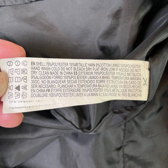 Forever 21 Metallic A Line Bubble Skirt Floral Mini Black Silver Size M - Picture 9 of 9